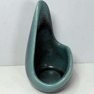 MCM Blue Gray Speckled Ceramic Glazed Teardrop Vase By bm Designs Denmark 5”